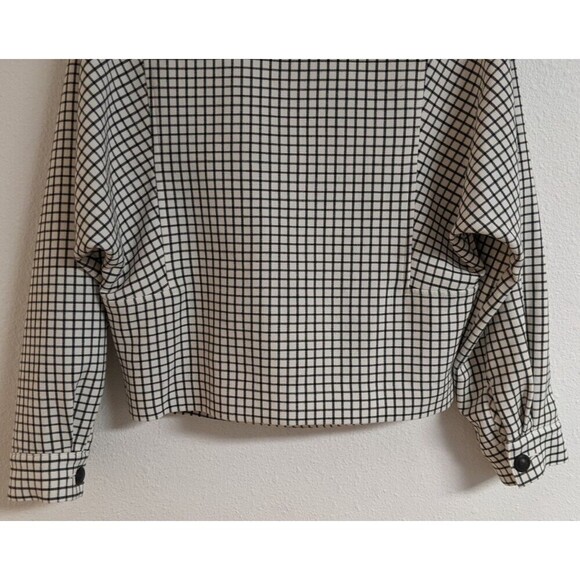 Women's CABI # 3173 Windowpane Plaid Black & White Jacket XS - Picture 9 of 13